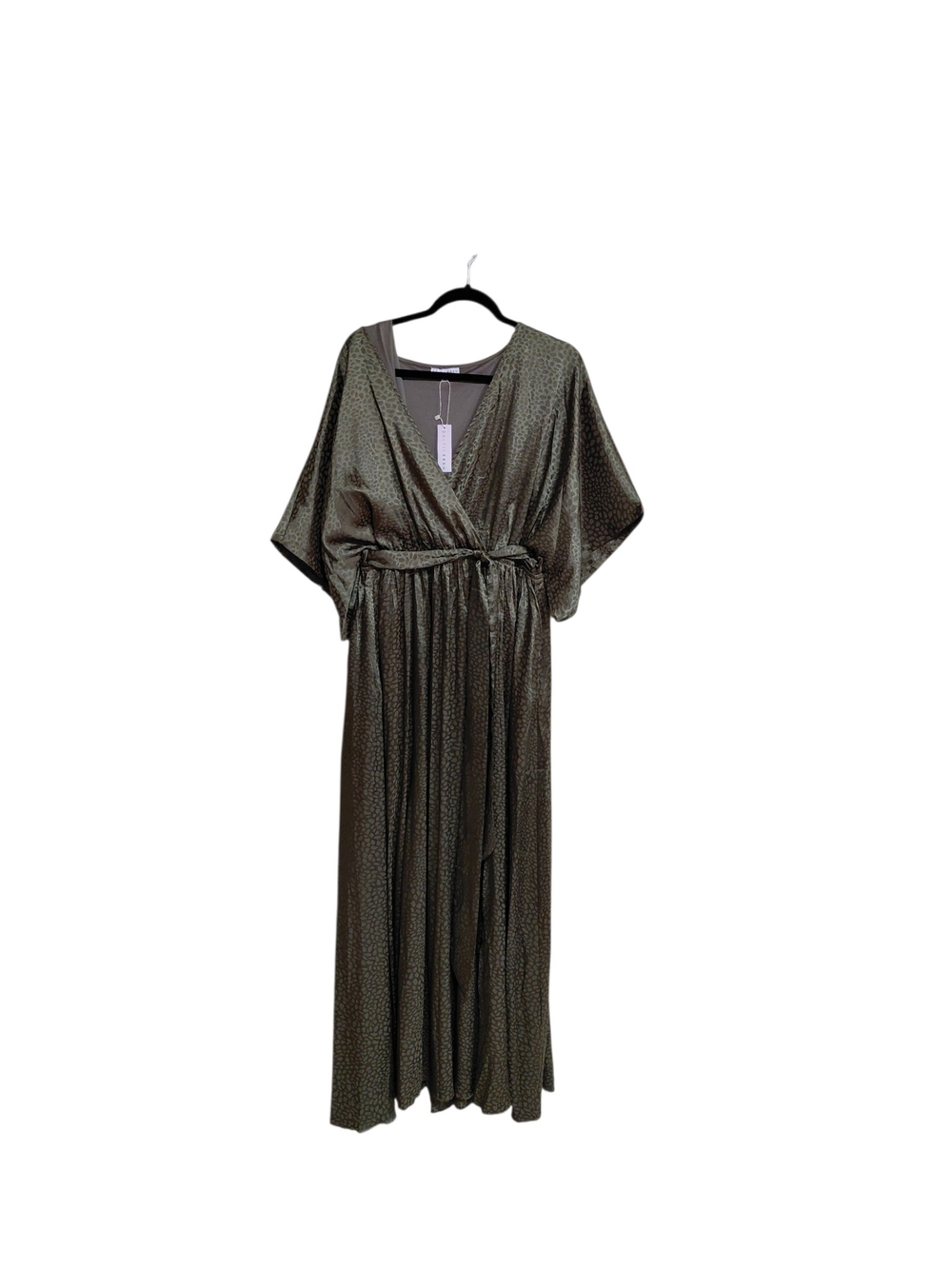 Baltic Born Olive Metallic Kimono Wrap Maxi Dress